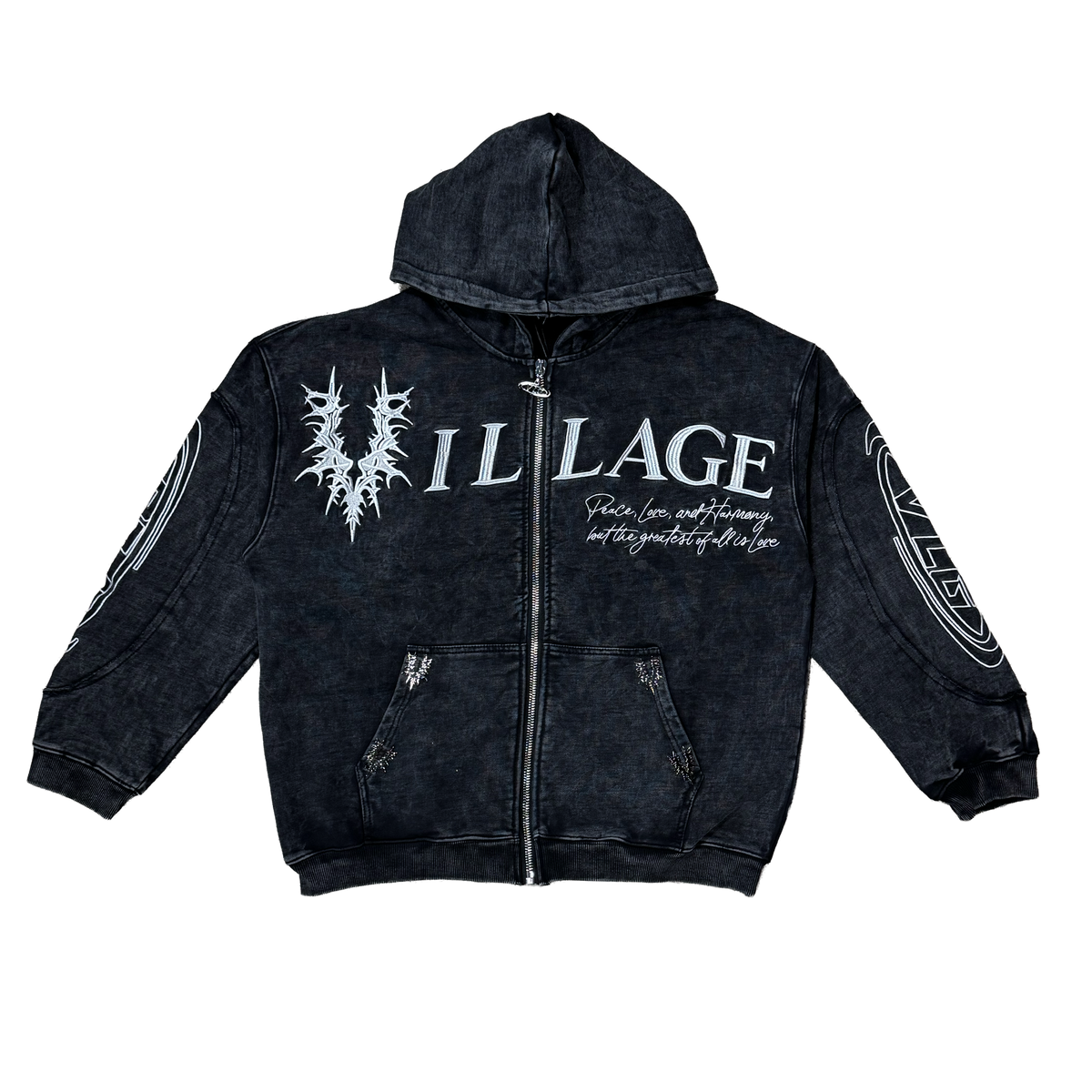 Chrome Zip-up in Washed Black – VILLAGE