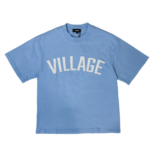 Village Script Logo Tee in Blue
