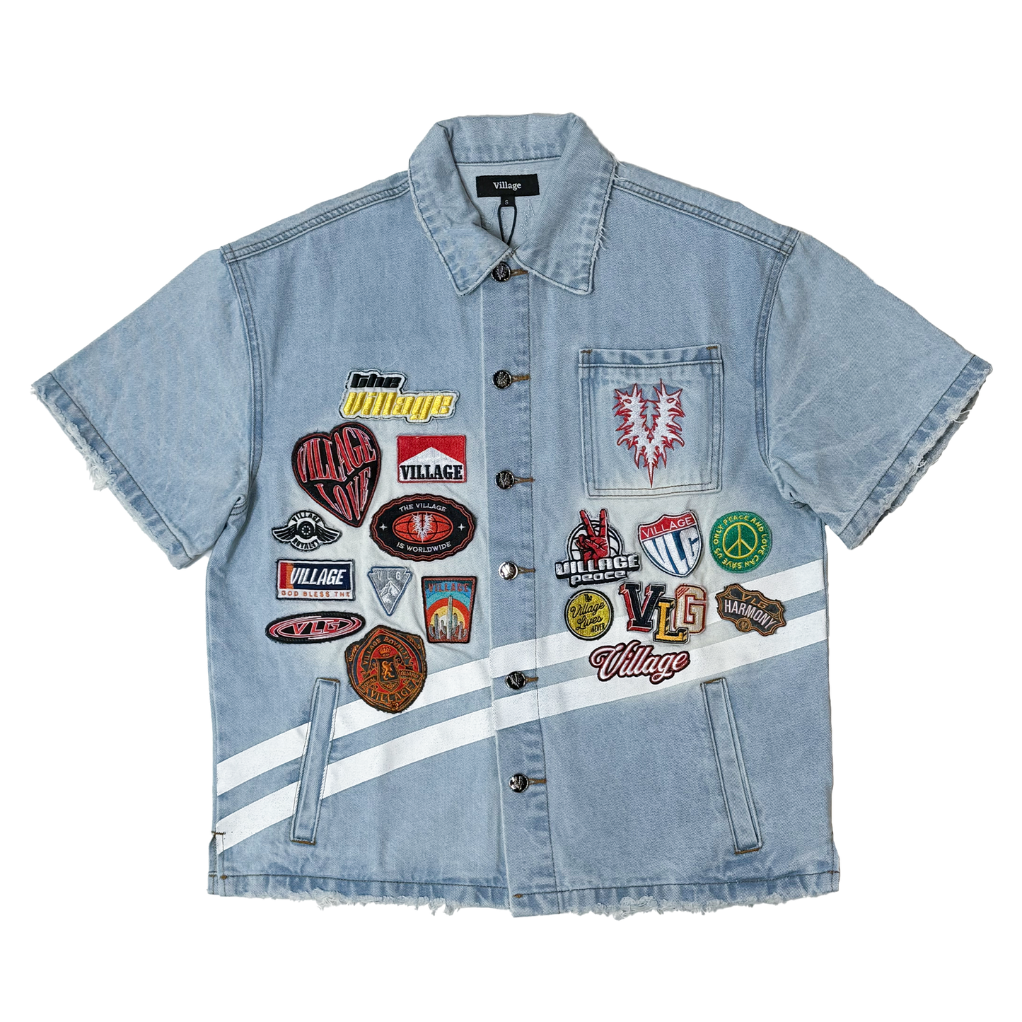 Patchwork Denim Top