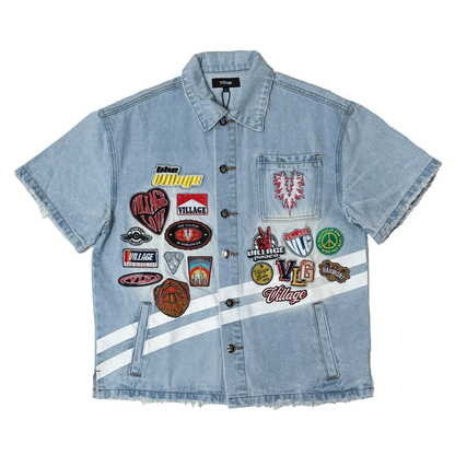 Patchwork Denim Top