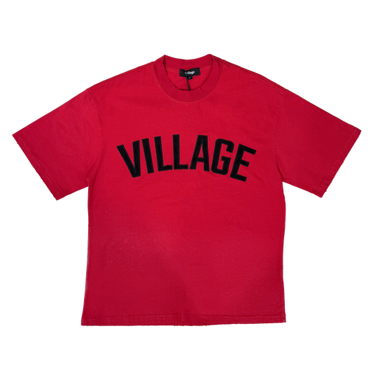 Village Script Logo Tee in Red