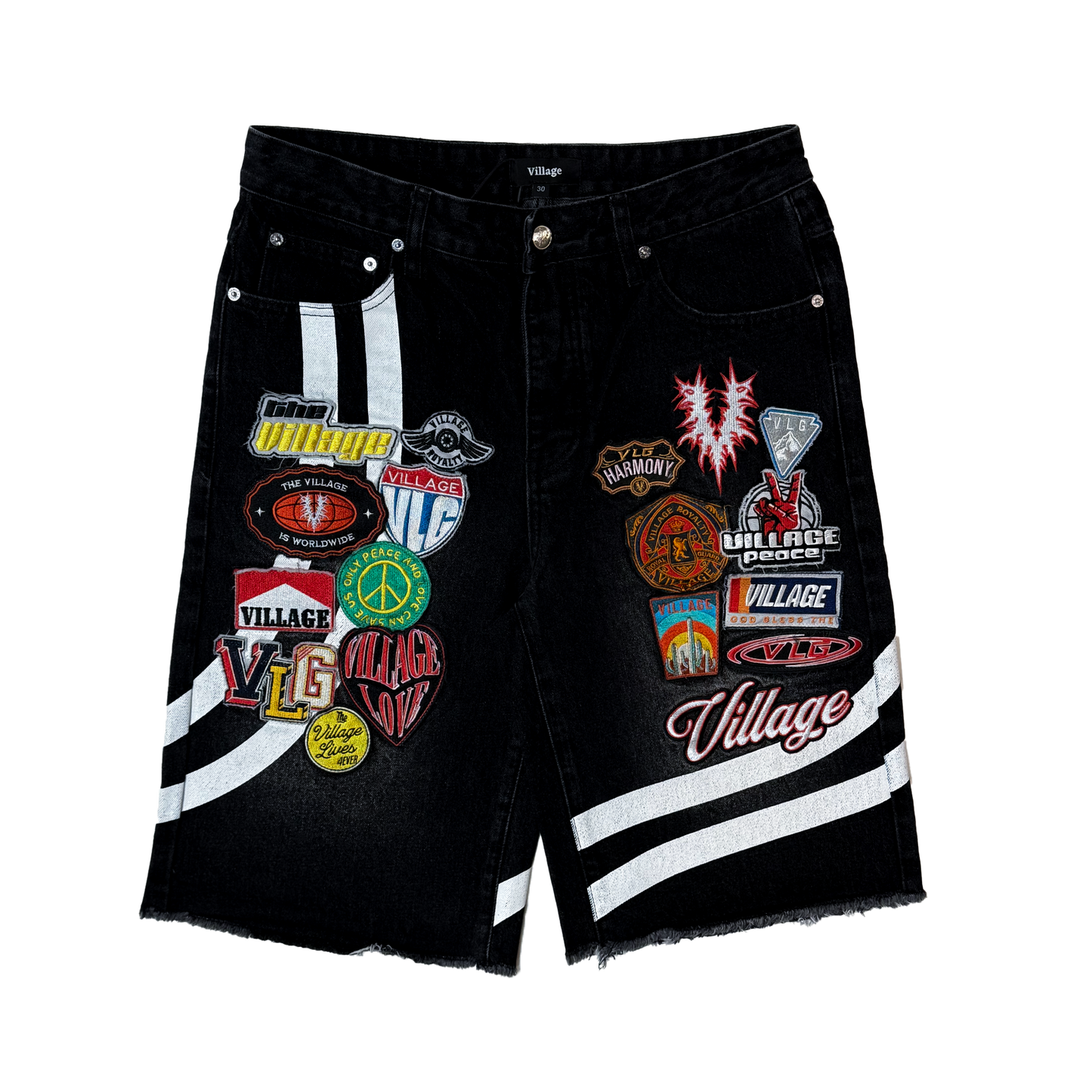 Village - Patchwork Denim Shorts