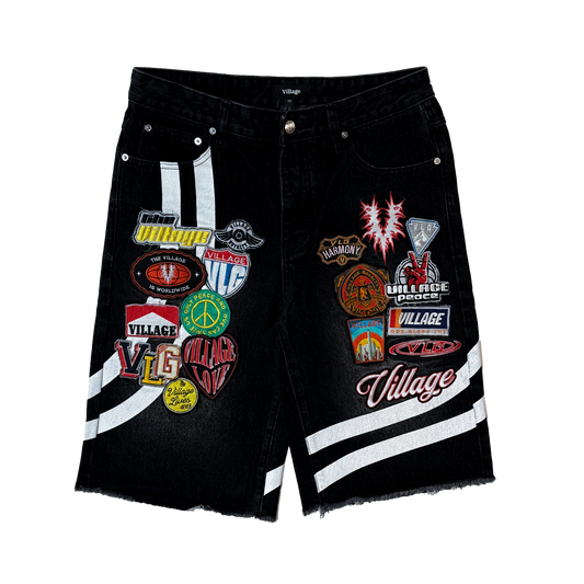 Village - Patchwork Denim Shorts