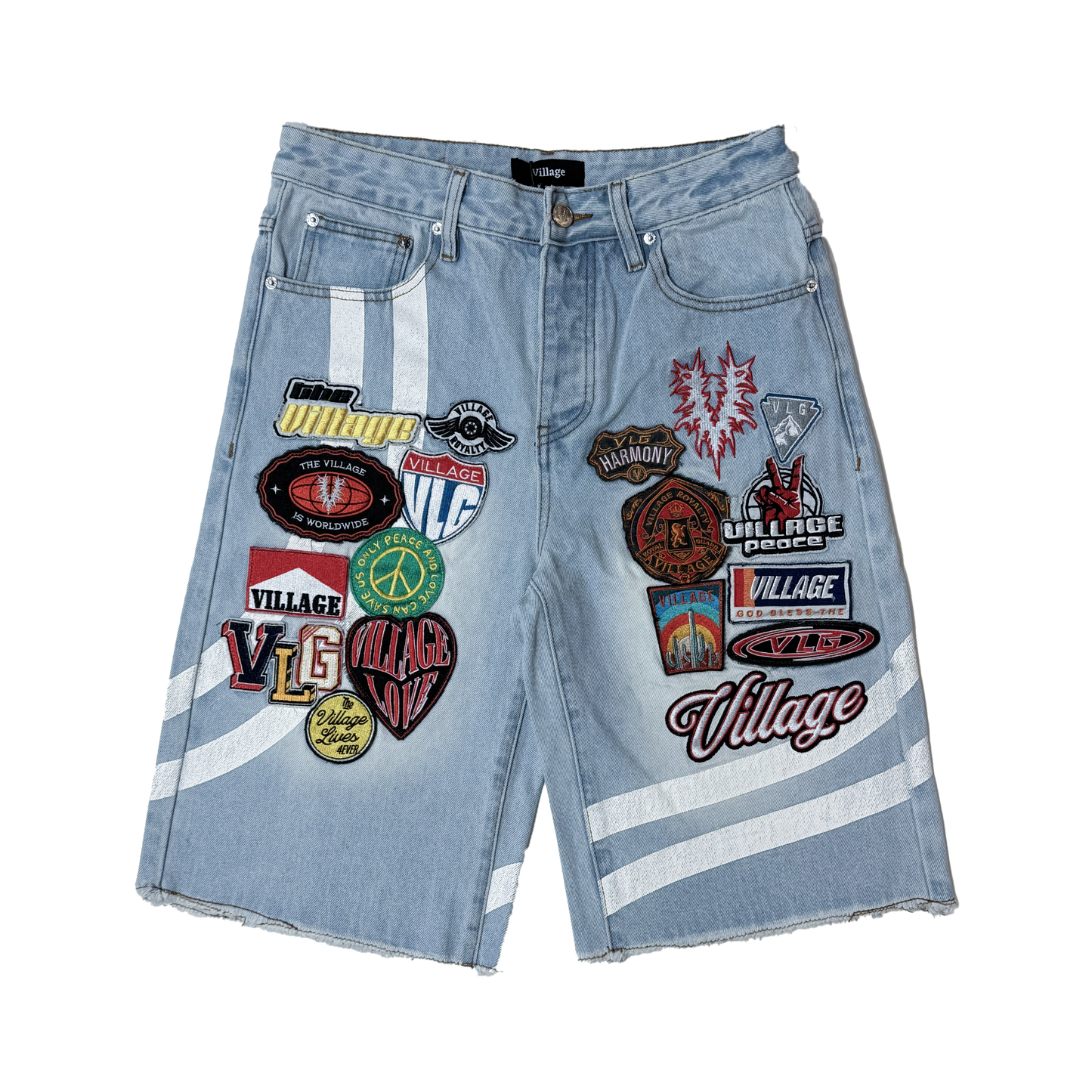 Patchwork Denim Shorts