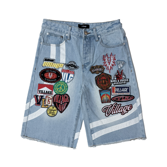 Patchwork Denim Shorts