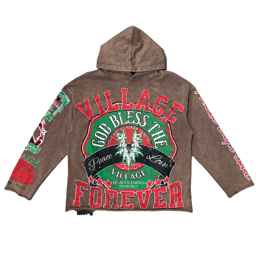 Village Forever Hoodie in Brown