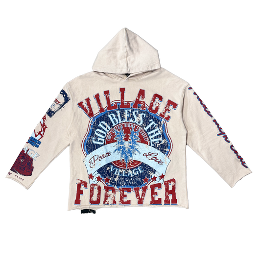 Village Forever Hoodie in Cream