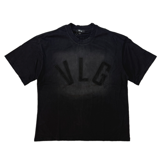 Tonal Distressed Tee in Black